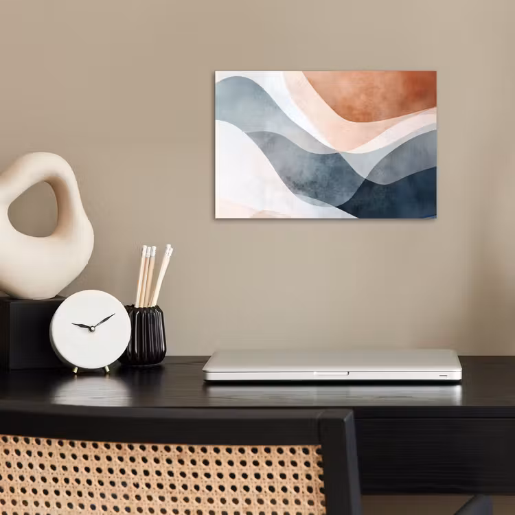 Abstract - Golven - Blauw poster papier klein -sfeer1