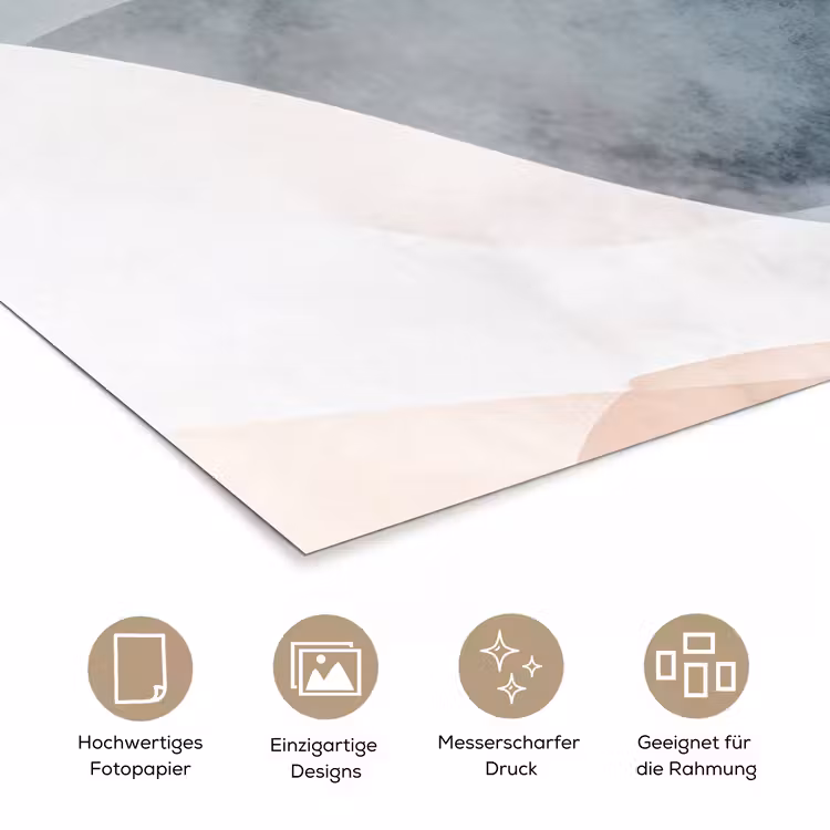 Abstract - Golven - Blauw poster papier klein -tcloseup_DE
