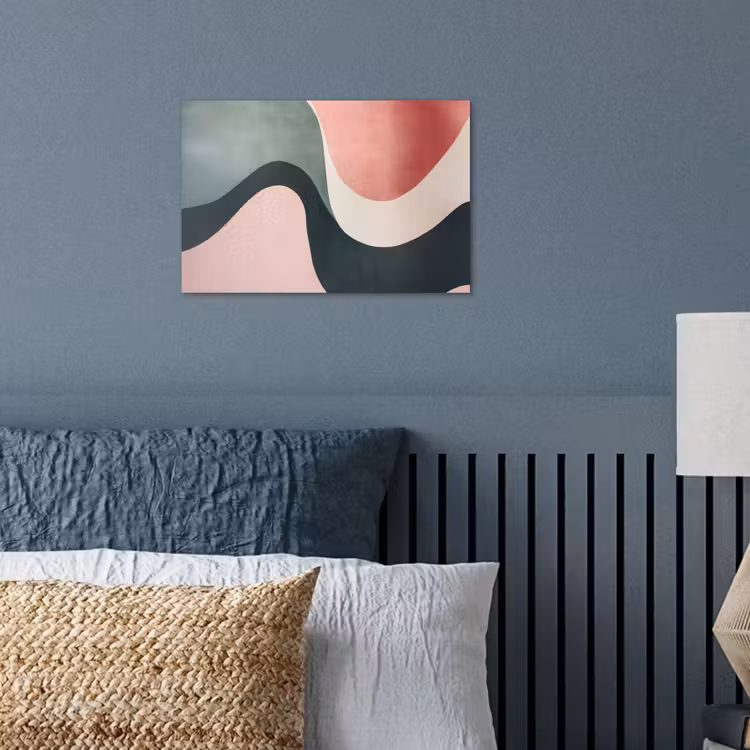 Abstract - Golven - Sierlijk - Roze poster papier klein -sfeer2