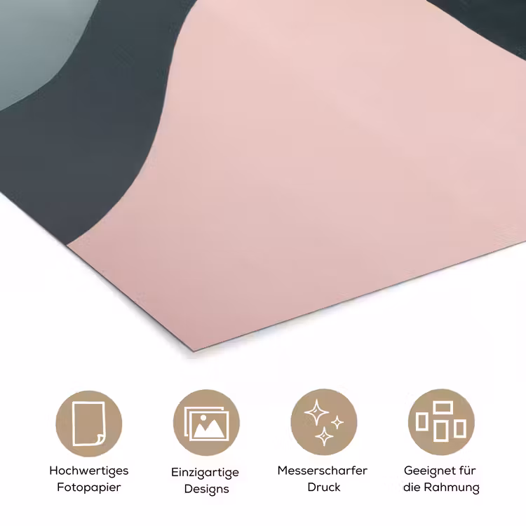 Abstract - Golven - Sierlijk - Roze poster papier klein -tcloseup_DE