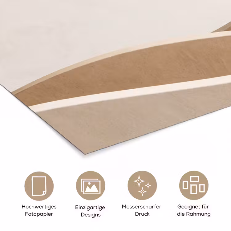 Abstract - Golven - Modern - Beige poster papier klein -tcloseup_DE