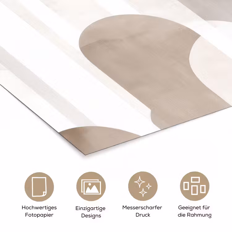 Abstracte bogen - Modern - Beige poster papier klein -tcloseup_DE