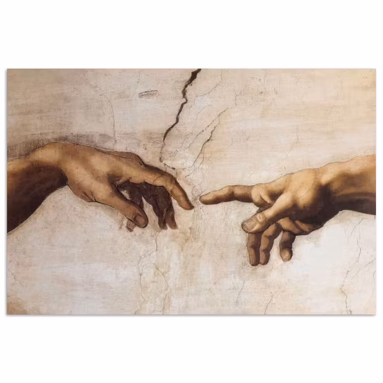Adam - Michelangelo - Schilderij - Creation of Adam poster papier klein -3d