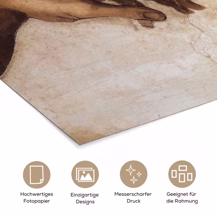 Adam - Michelangelo - Schilderij - Creation of Adam poster papier klein -tcloseup_DE