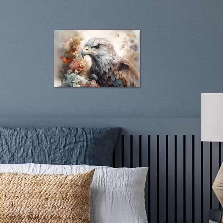 Arend - Adelaar - Vogel - Bloemen - Natuur poster papier klein -sfeer2