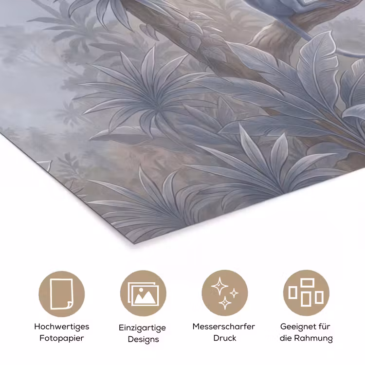 Aap - Boom - Jungle - Natuur - Grijs poster papier klein -tcloseup_DE