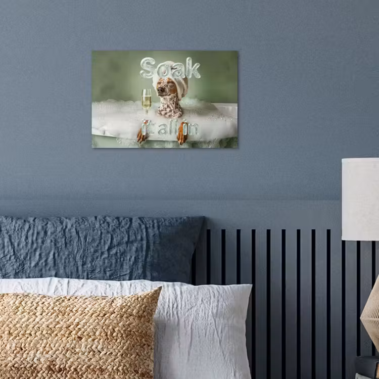 Soak it all in - Hond - Bad poster papier klein -sfeer2