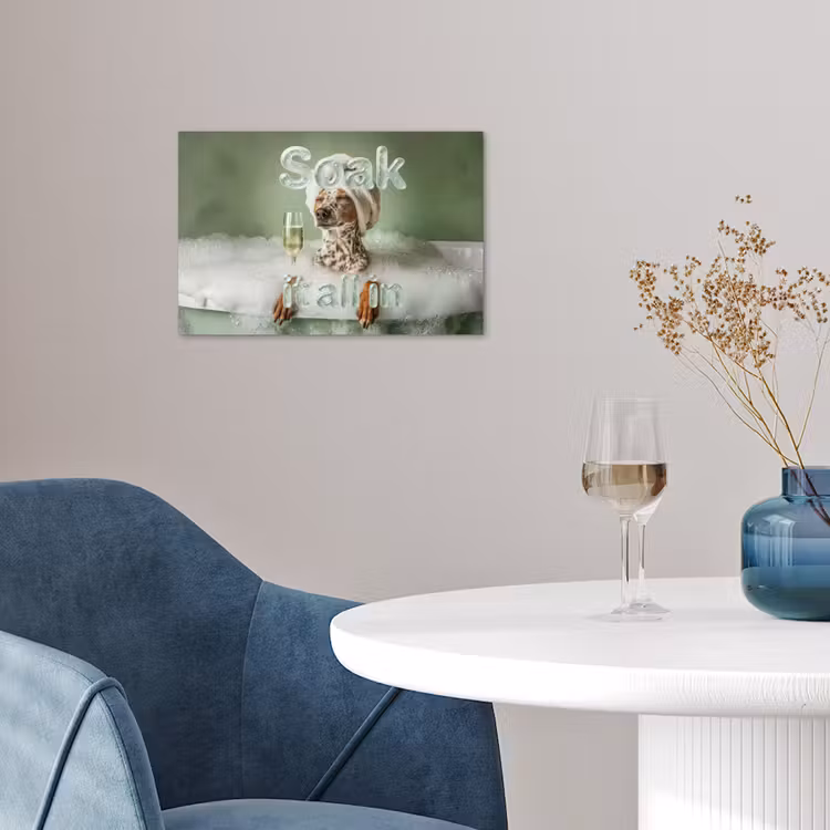 Soak it all in - Hond - Bad poster papier klein -sfeer3