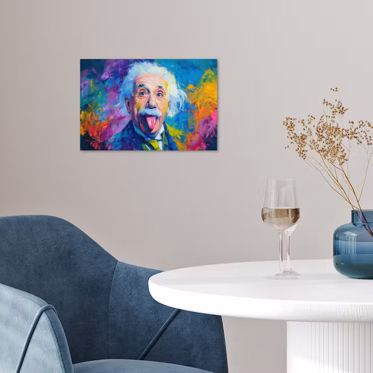 Oude man - Expressief - Kleurrijk poster papier klein -sfeer3