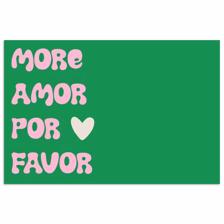 Amor - Valentijn - Groen - Tekst poster papier klein -3d