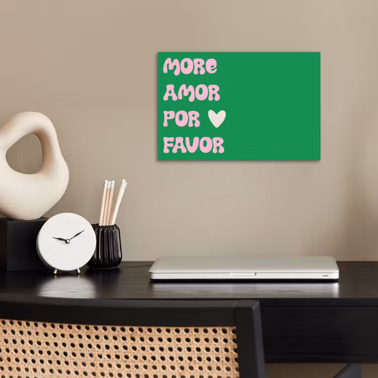 Amor - Valentijn - Groen - Tekst poster papier klein -sfeer1