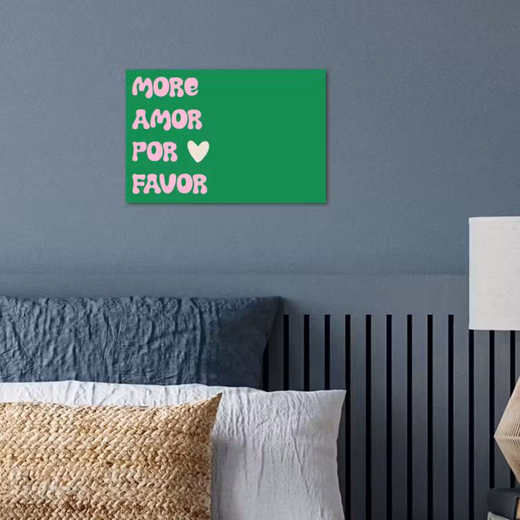 Amor - Valentijn - Groen - Tekst poster papier klein -sfeer2