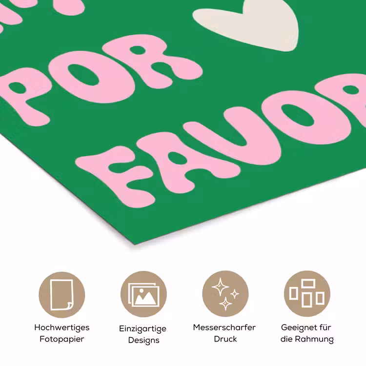 Amor - Valentijn - Groen - Tekst poster papier klein -tcloseup_DE