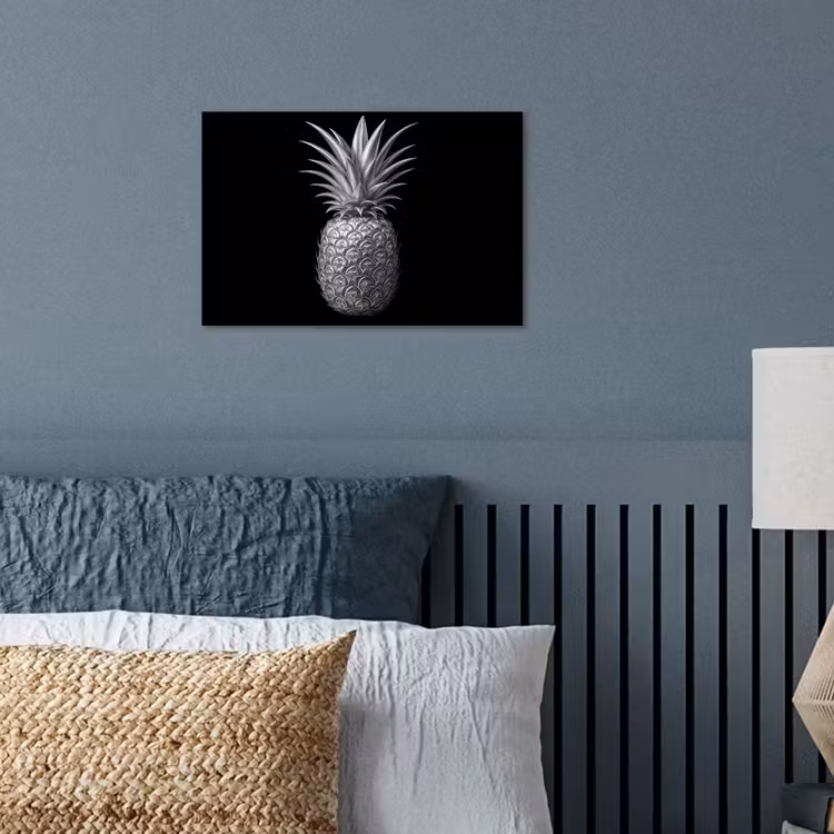 Ananas - Gedetailleerd - Bladeren poster papier klein -sfeer2