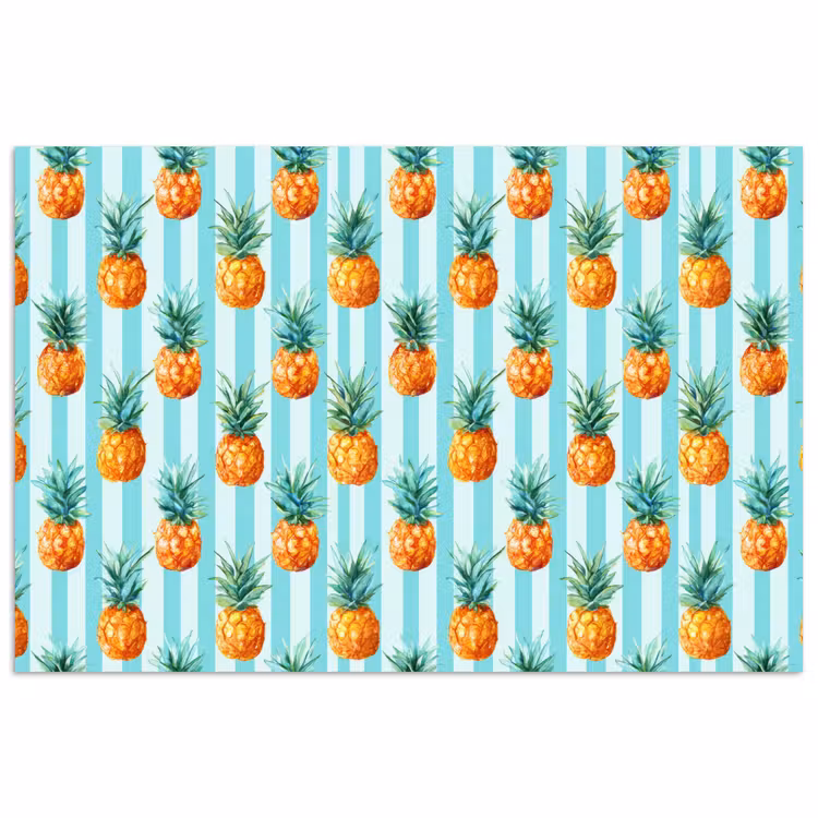 Ananas - Strepen - Groen poster papier klein 62 -3d