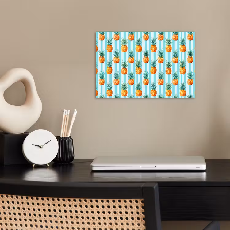 Ananas - Strepen - Groen poster papier klein 62 -sfeer1