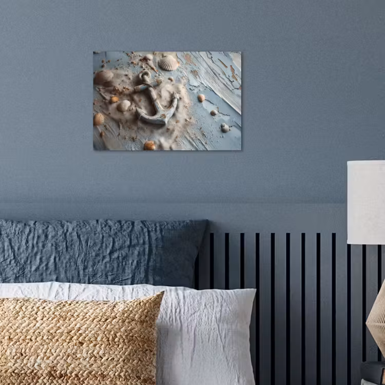 Anker - Hout - Schelpen - Zand poster papier klein -sfeer2