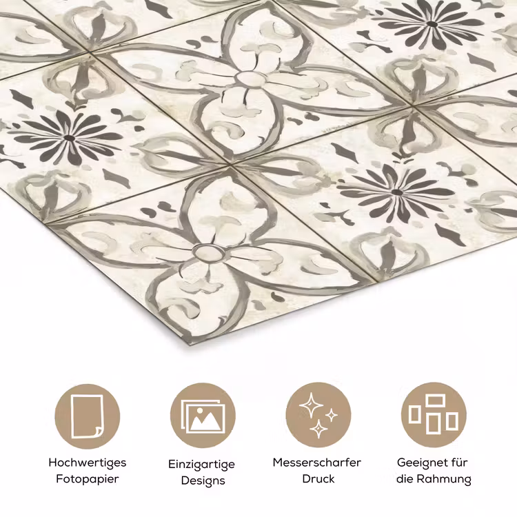 Antiek - Tegel - Beige poster papier klein 62 -tcloseup_DE