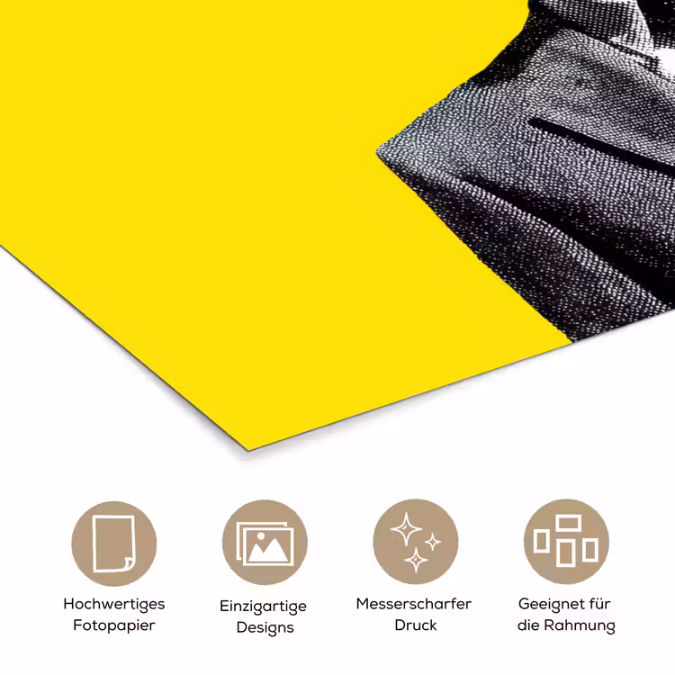Pak - Hand - Geel poster papier klein -tcloseup_DE