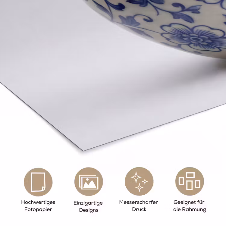 Appel - Blauw - Klassiek poster papier klein -tcloseup_DE