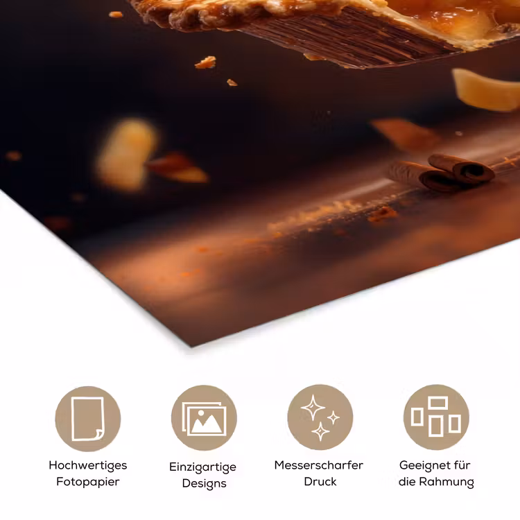 Appel - Taart - Warm - Eten poster papier klein -tcloseup_DE
