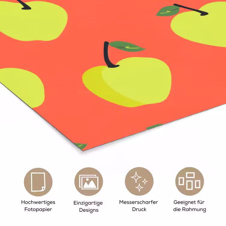 Appels - Modern - Groen poster papier klein 62 -tcloseup_DE