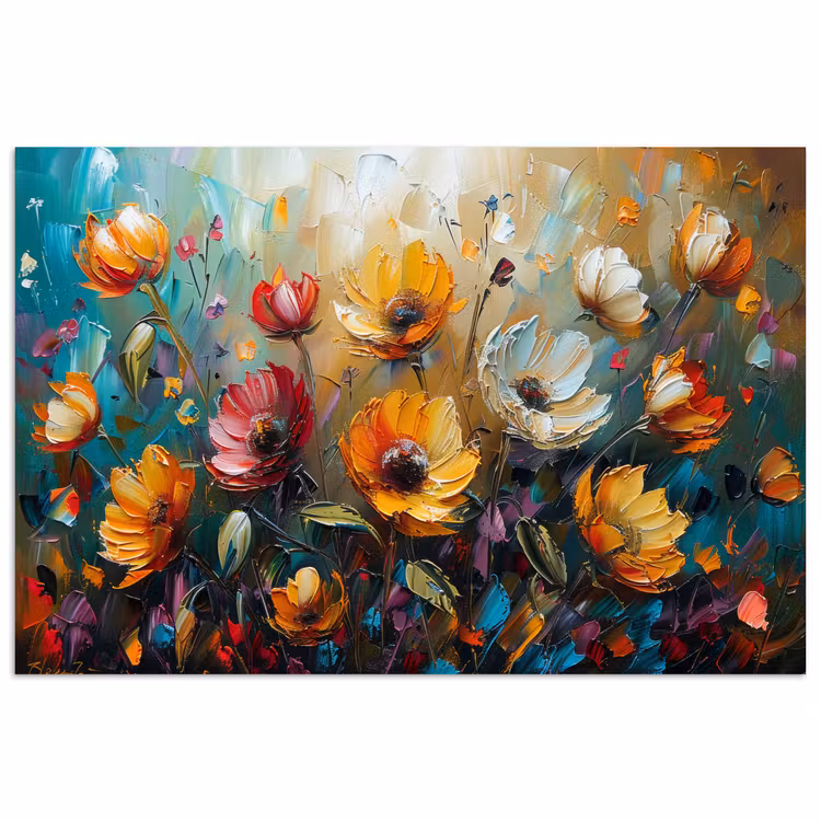 Watercolor - Bloemen - Kunst - Modern poster papier klein -3d