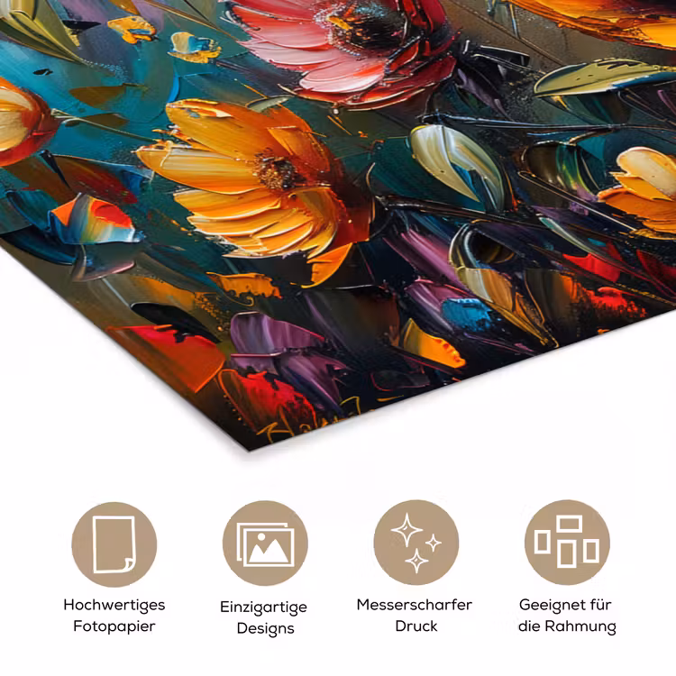 Watercolor - Bloemen - Kunst - Modern poster papier klein -tcloseup_DE