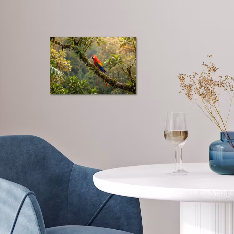 Ara - Jungle - Rood poster papier klein -sfeer3