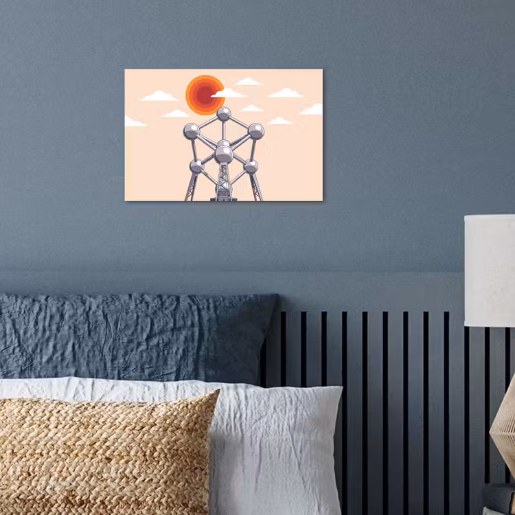 Architectuur - Geometrie - Stad - Modern - Grijs poster papier klein -sfeer2