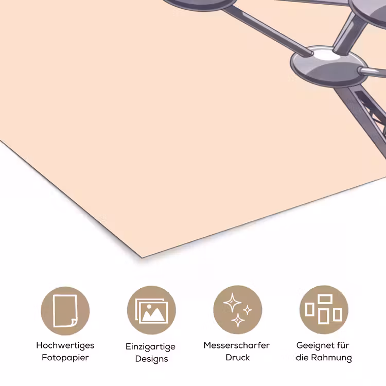 Architectuur - Geometrie - Stad - Modern - Grijs poster papier klein -tcloseup_DE