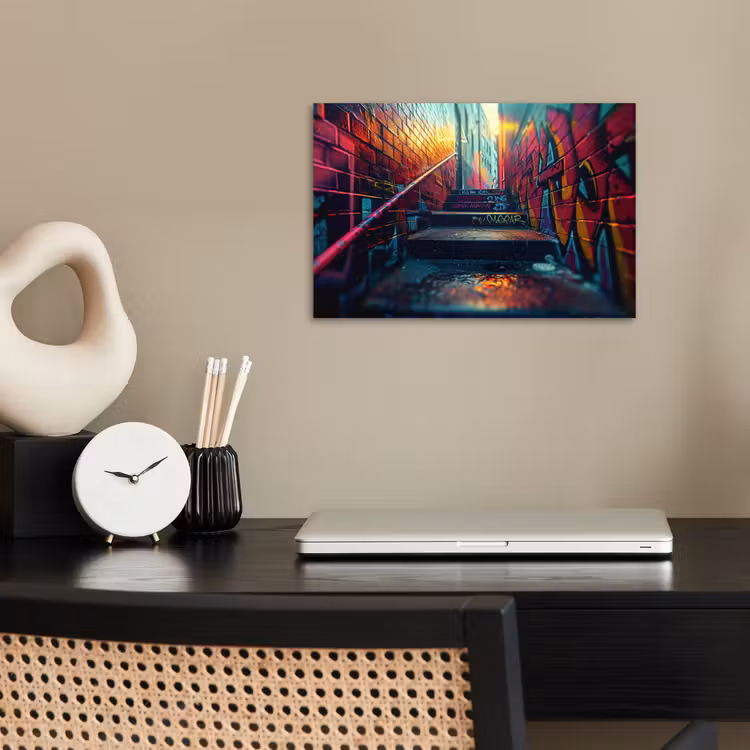 Architectuur - Neon - Trap - Graffiti poster papier klein -sfeer1