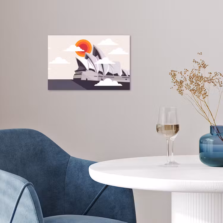 Architectuur - Stadsgezicht - Modern - Grijs - Oranje poster papier klein -sfeer3