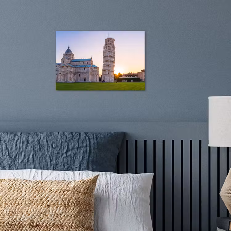 Architectuur - Toren - Pisa - Italië - Zonsondergang poster papier klein -sfeer2