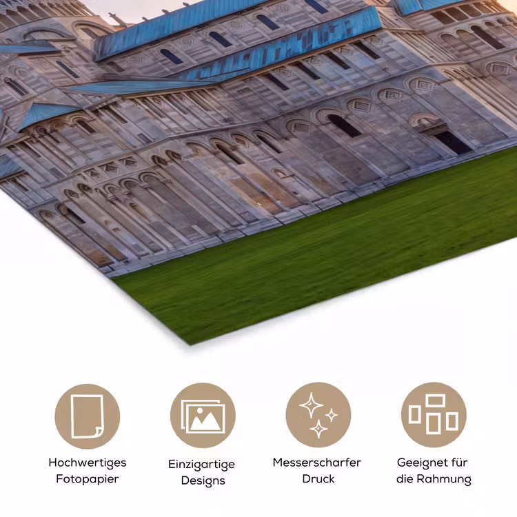 Architectuur - Toren - Pisa - Italië - Zonsondergang poster papier klein -tcloseup_DE