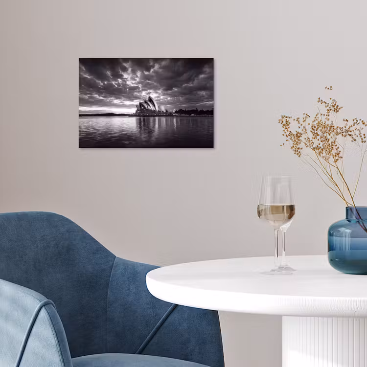 Architectuur - Water - Stad - Modern - Zwart-wit poster papier klein -sfeer3
