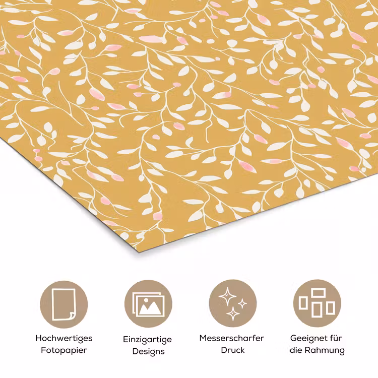 Takjes - Patroon - Oker poster papier klein 62 -tcloseup_DE