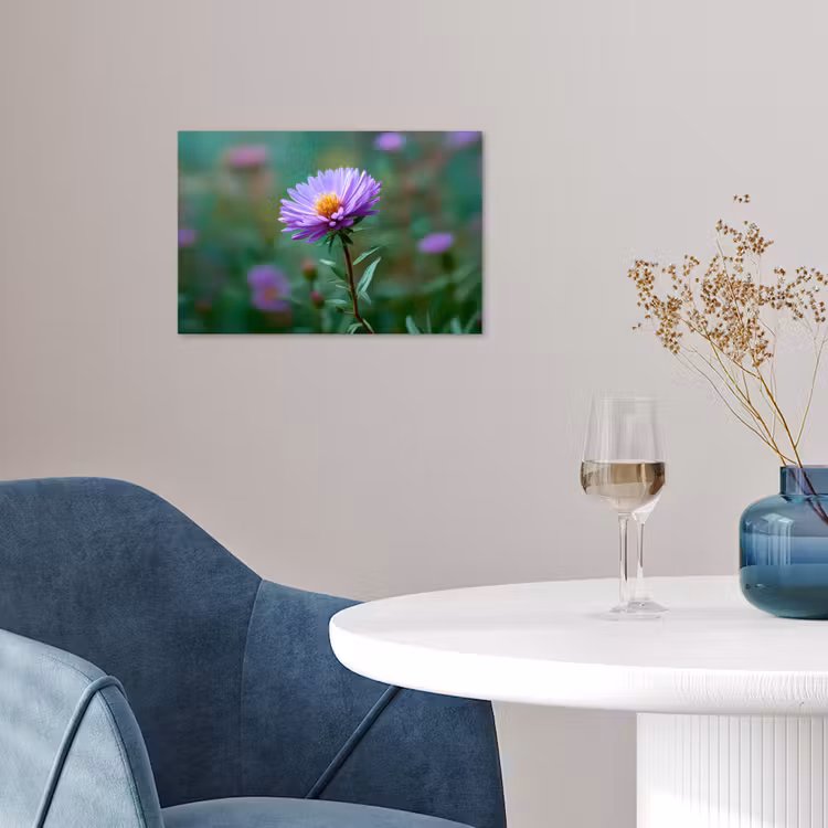 Aster - Paars - Bloem - Blaadjes poster papier klein -sfeer3