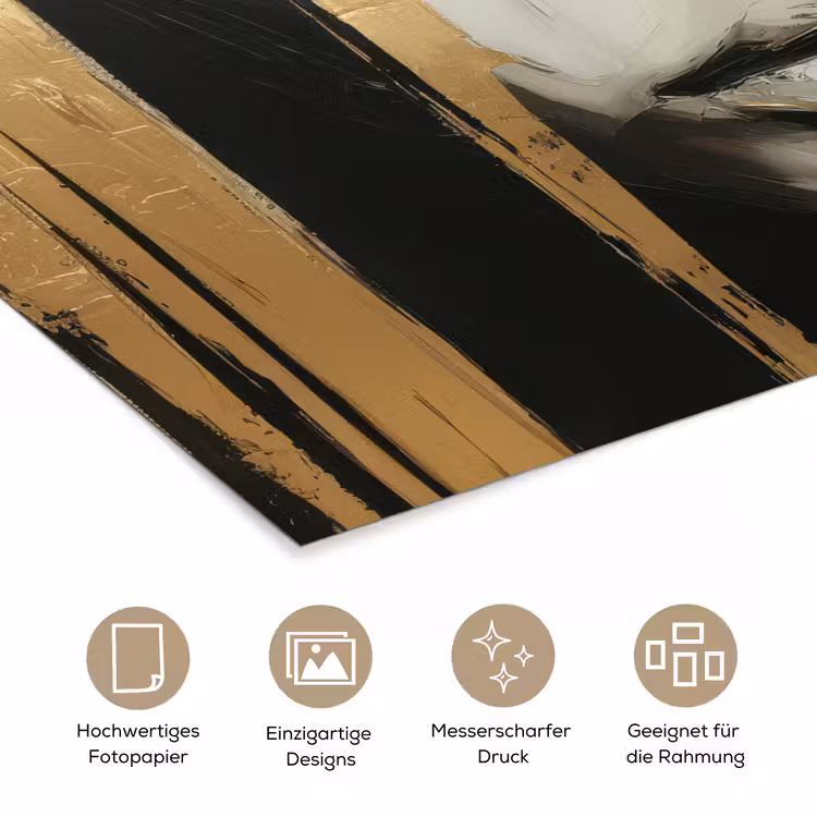 Ogen - Gezicht - Goud - Strepen poster papier klein -tcloseup_DE