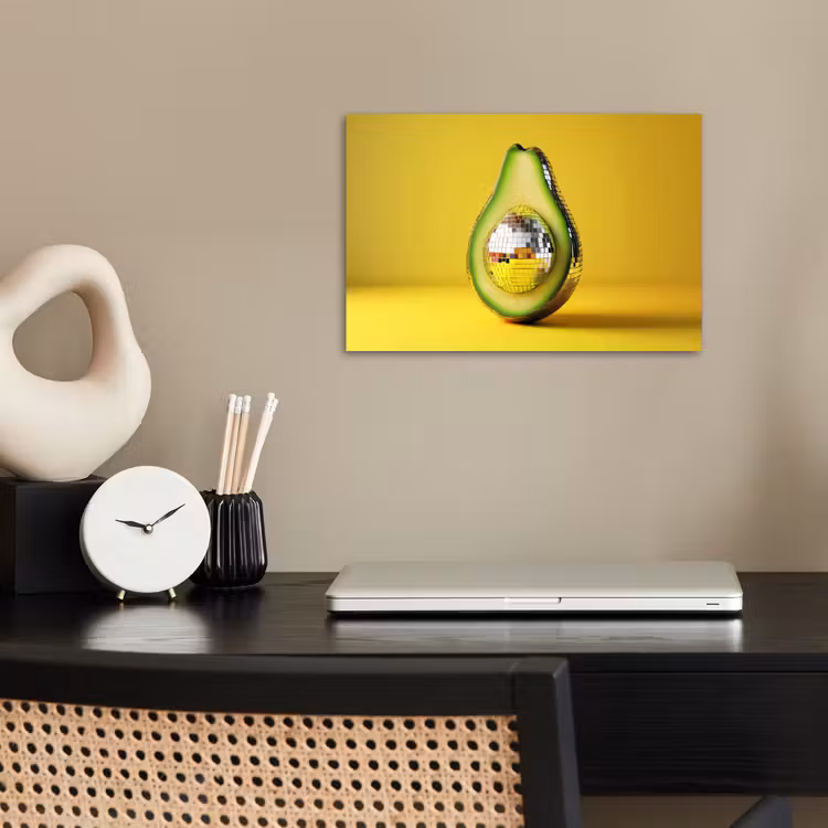 Avocado - Discobal - Geel - Glitter poster papier klein -sfeer1