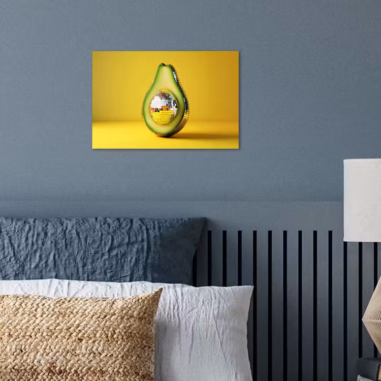 Avocado - Discobal - Geel - Glitter poster papier klein -sfeer2