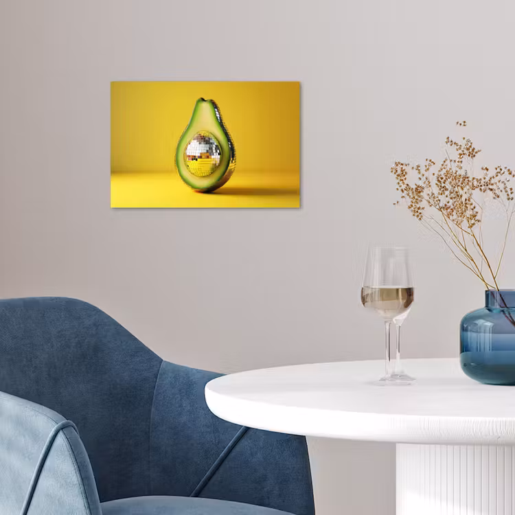 Avocado - Discobal - Geel - Glitter poster papier klein -sfeer3