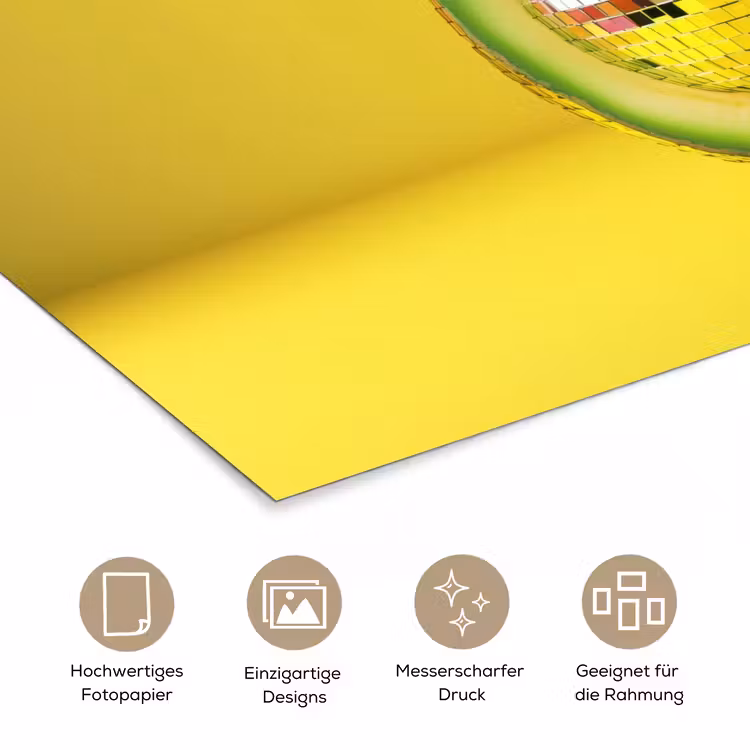 Avocado - Discobal - Geel - Glitter poster papier klein -tcloseup_DE
