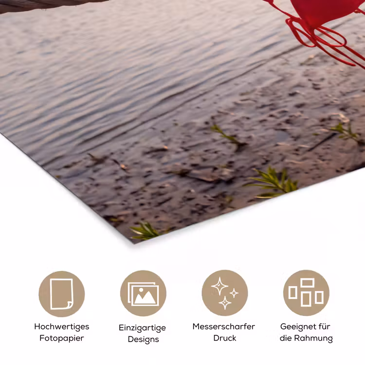 Badkleding - Rood - Zomer - Water - Zonsondergang poster papier klein -tcloseup_DE