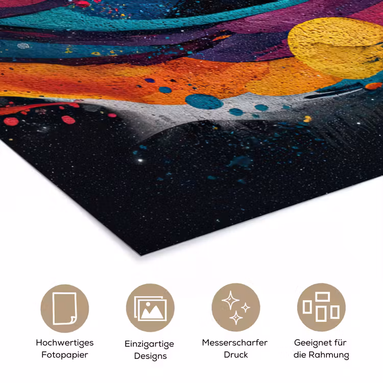 Banen - Golven - Kleurrijk - Abstract poster papier klein -tcloseup_DE