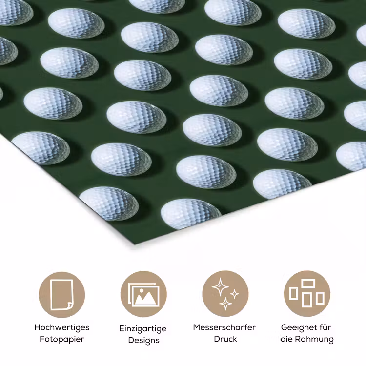 Ballen - Golf - Groen poster papier klein 62 -tcloseup_DE