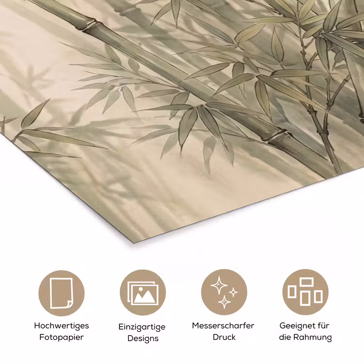 Bamboe - Bladeren - Aziatisch - Groen - Natuur poster papier klein -tcloseup_DE