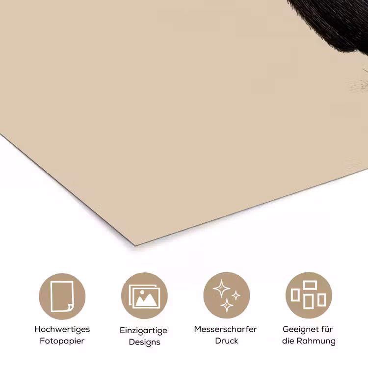 Beer - Donkerbruin - Minimalistisch poster papier klein -tcloseup_DE