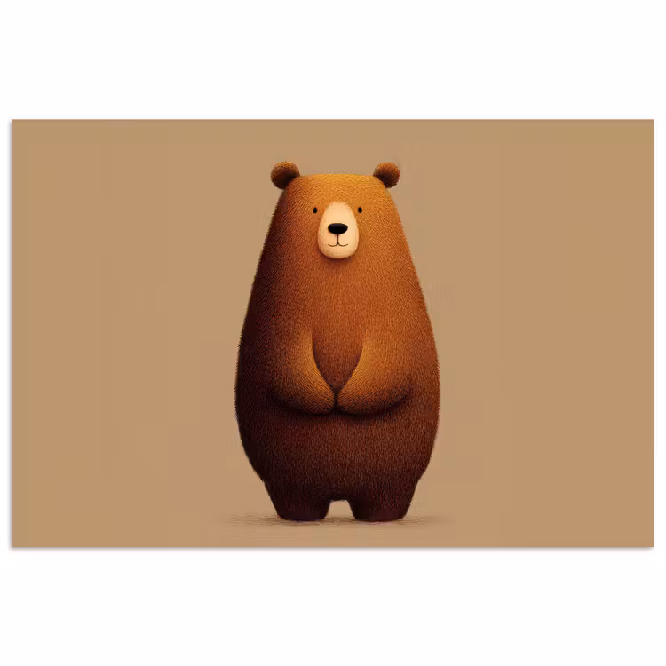 Beer - Minimalistisch - Bruin poster papier klein -3d