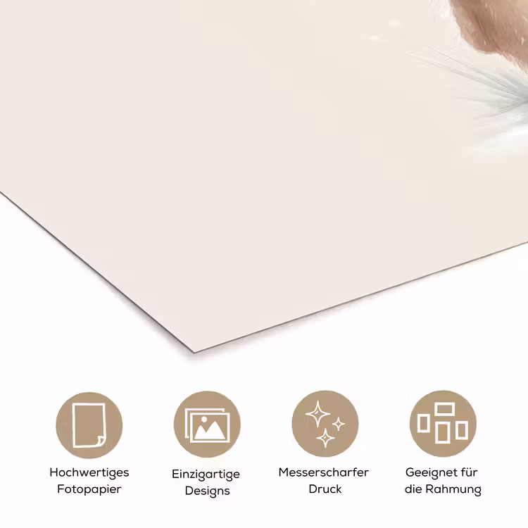 Beertje - Sneeuwvlokje - Wit - Pluizig poster papier klein -tcloseup_DE